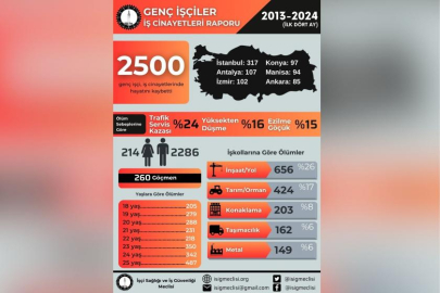 Son 11 yılda 2 bin 500 genç işçi iş cinayetlerinde hayatını kaybetti