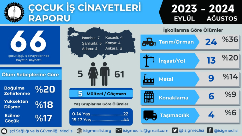 1 yılda 66 çocuk çalışırken hayatını kaybetti