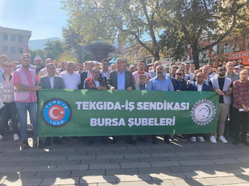 Bursa'da Polonez işçileriyle dayanışma eylemi